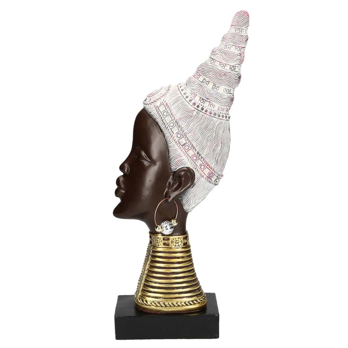 Statua Resina Testa Donna Africana cm.18,5x8,5h43 | Vacchetti