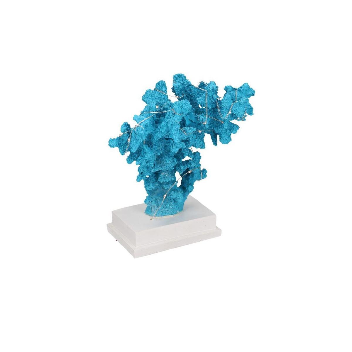 Corallo Resina Azzurro Con Led Cm.20X17H24,5