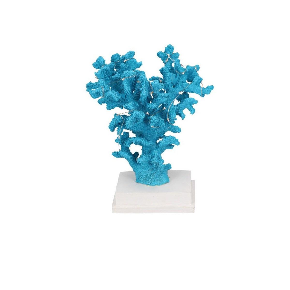 Corallo Resina Azzurro Con Led Cm.20X17H24,5