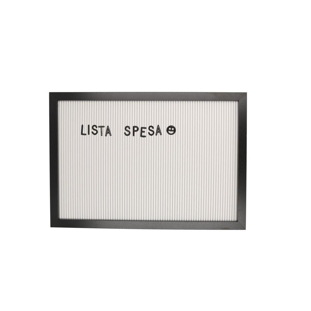 Lavagna Cornice Nera Legno con Lettere Inseribili Rettangolare cm.33x47x2 | Vacchetti