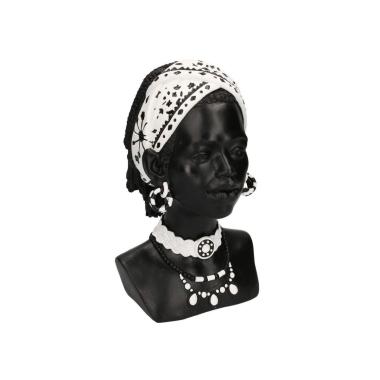 Statua Resina Busto Donna Africana Cm.18X20H30