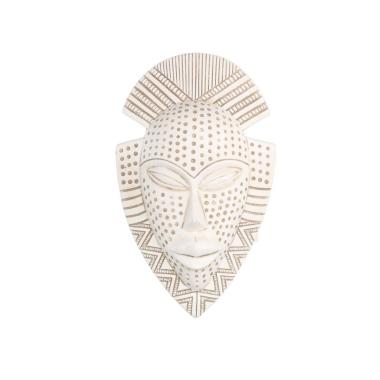 Maschera Resina Bianco Donna Africana Cm.15X25X7