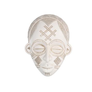 Maschera Resina Bianco Uomo Africano Cm.16X20,5X8