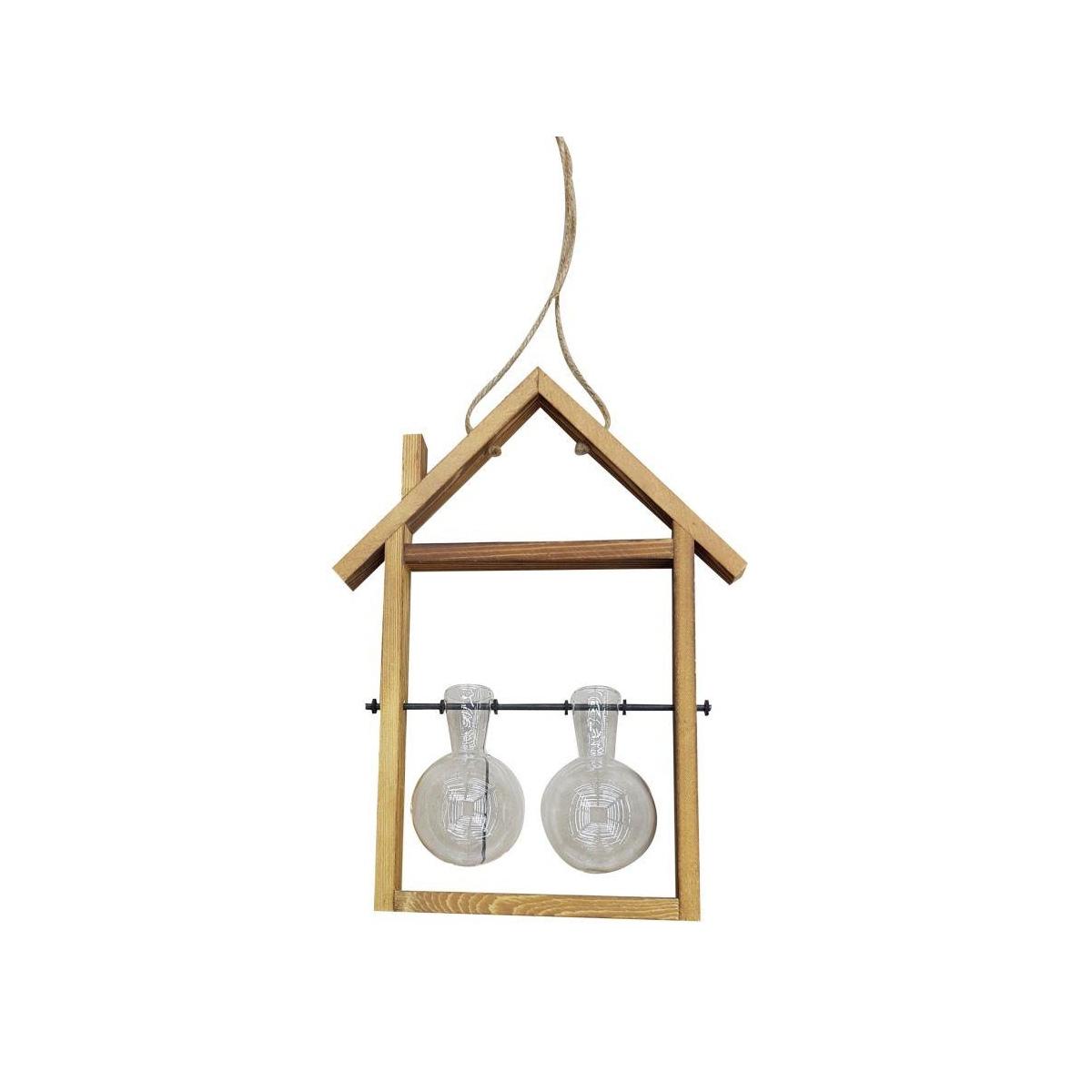 Portafiori In Legno con Vetro 2 Posti cm.25x6,5h30 | Vacchetti