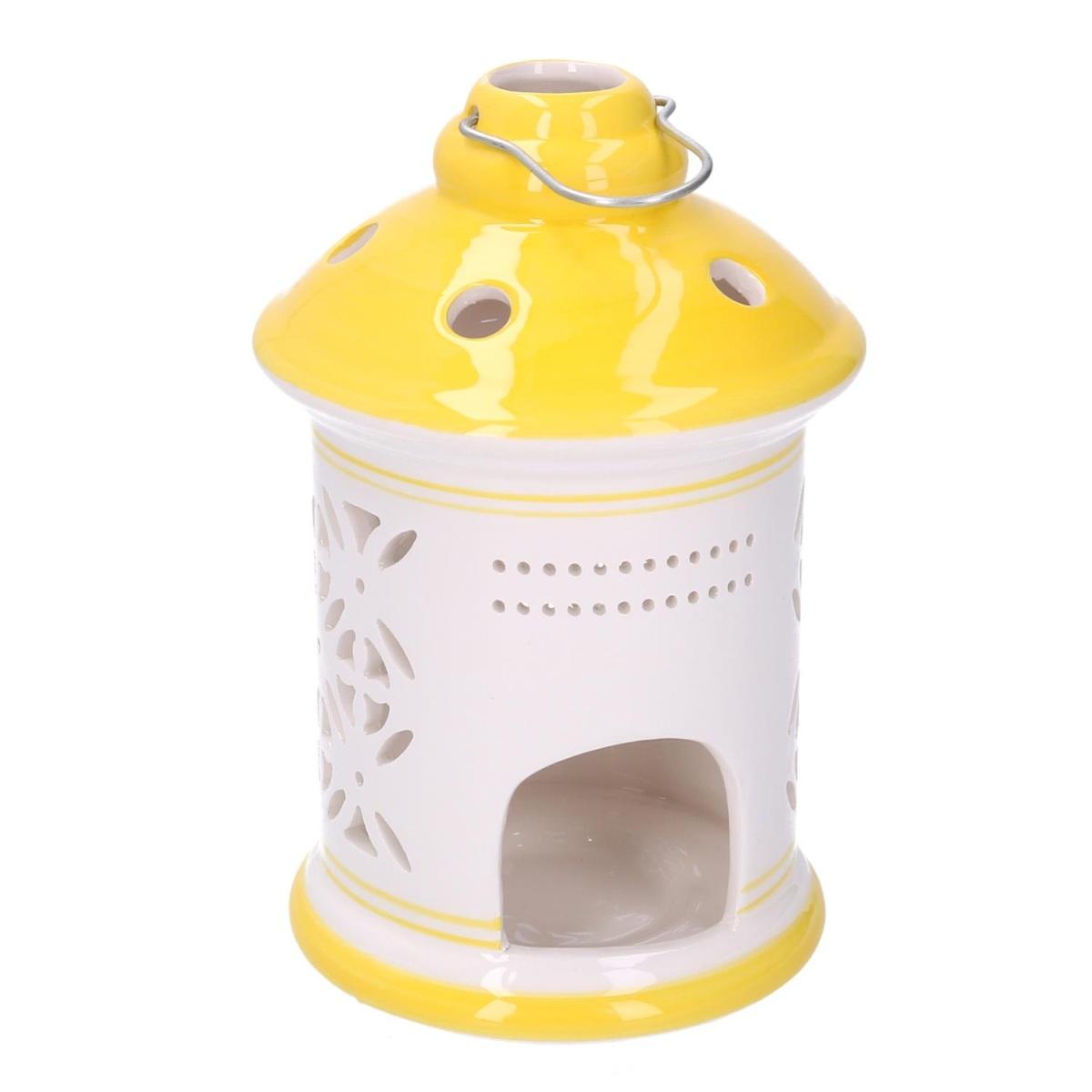Lanterna Ceramica Giallo Tondo cm.Ã?11,5h17,5 | Vacchetti