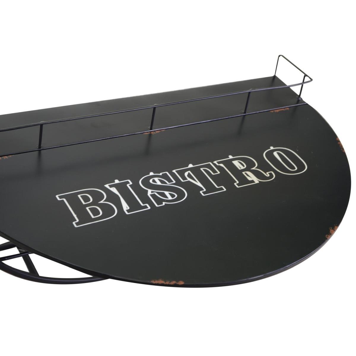 Tavolino Metallo Da Muro con Mensola Nero cm.70x47h40 | Vacchetti