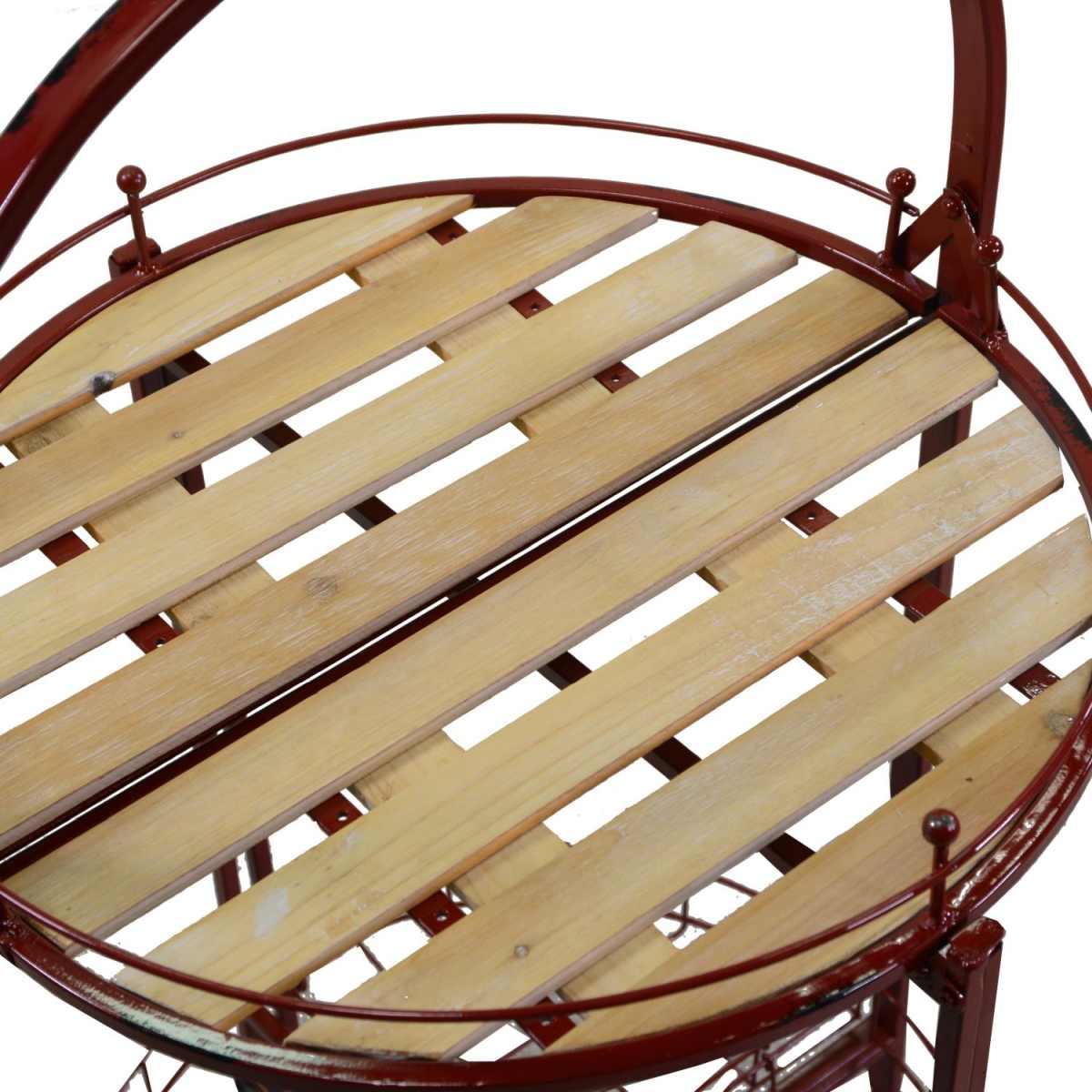 Tavolino Metallo con Ruote Richiudibilerosso Tondo cm.Ã?49h67/98 | Vacchetti