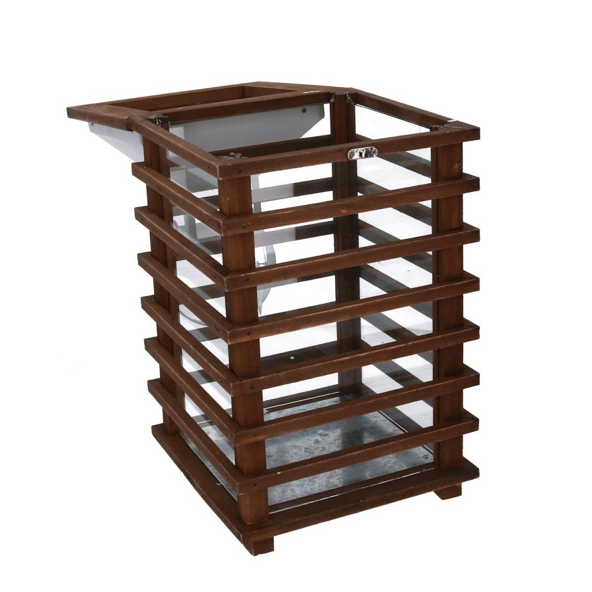 Lanterna Legno Marrone Rettangolare cm.23,5x23h49 | Vacchetti