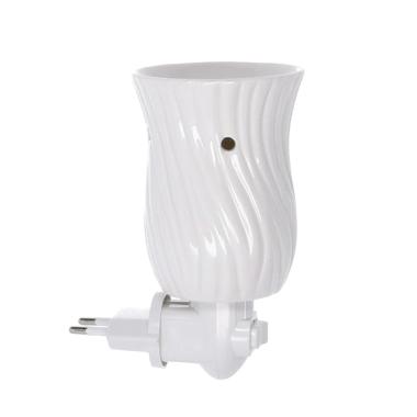 Bruciaessenze Plug Ceramica Bianco Cm.9,8X7,5H13,8