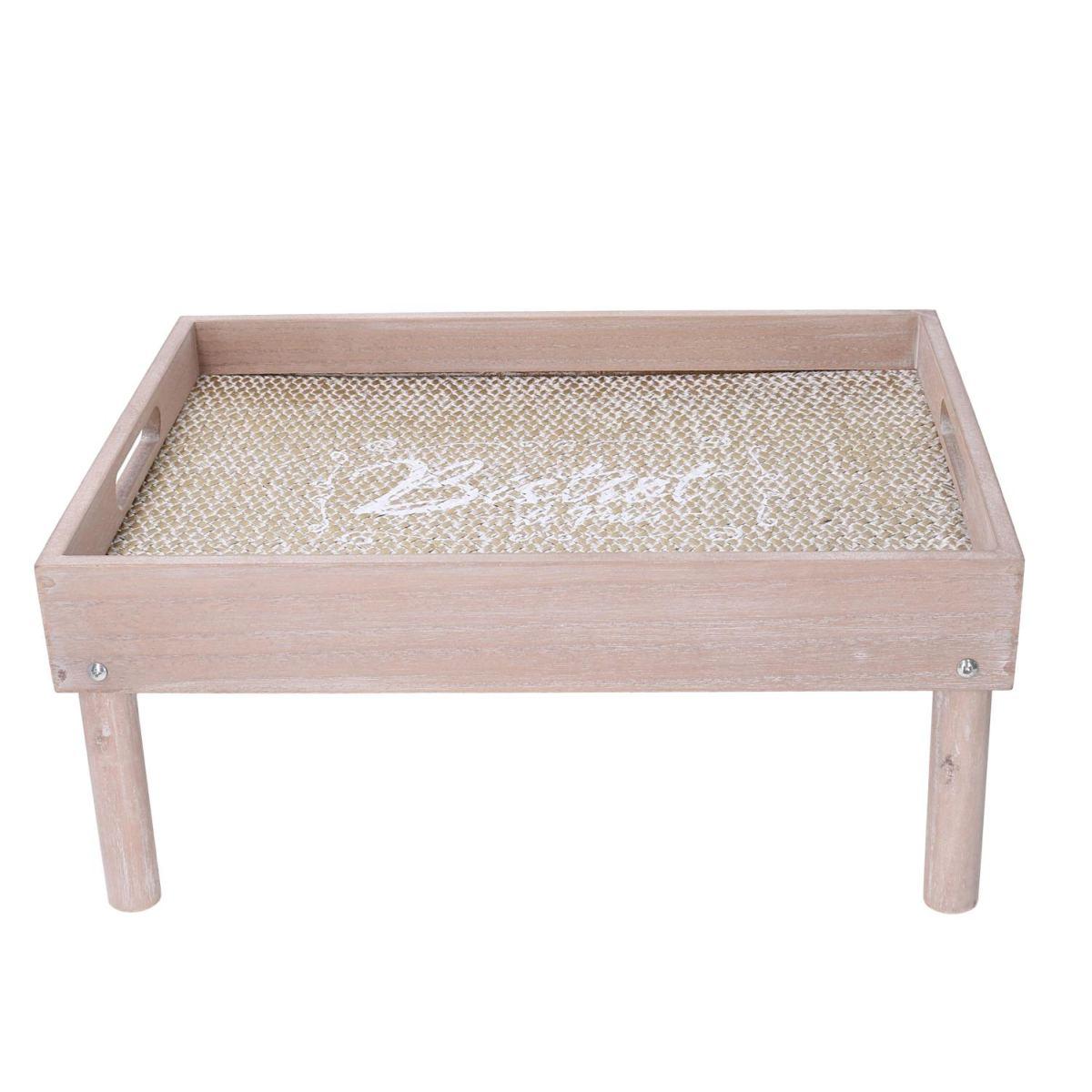 Vassoio Tavolino Legno Naturale Rettangolare cm.40x30h6/18 | Vacchetti