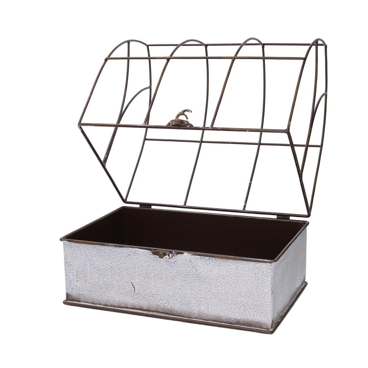 Portavaso Metallo Set pz.2 Gabbia Bianco Rettangolare cm.36x25h13/44 | Vacchetti