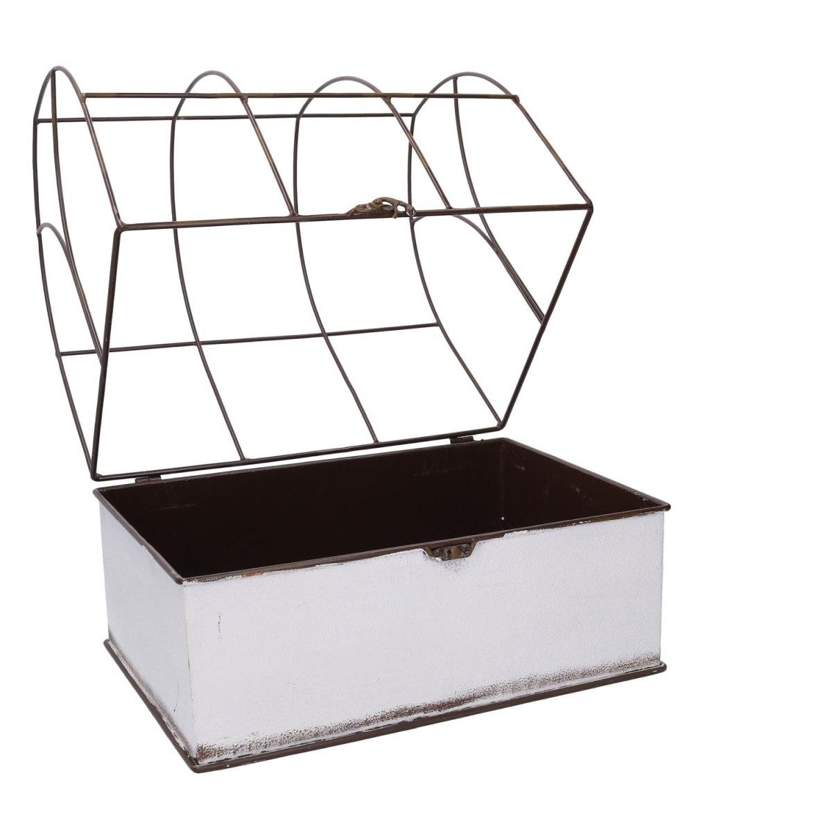 Portavaso Metallo Set pz.2 Gabbia Bianco Rettangolare cm.36x25h13/44 | Vacchetti