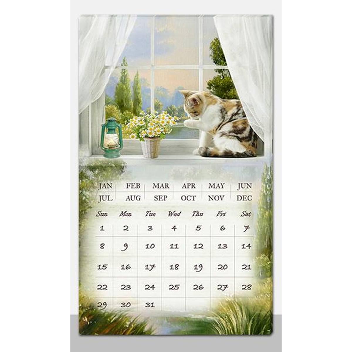 Quadro LED con Calendario Bianco Rettangolare cm.30x50x1,8 | Vacchetti