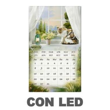 Quadro Led Con Calendario Bianco Rettangolare Cm.30X50X1,8