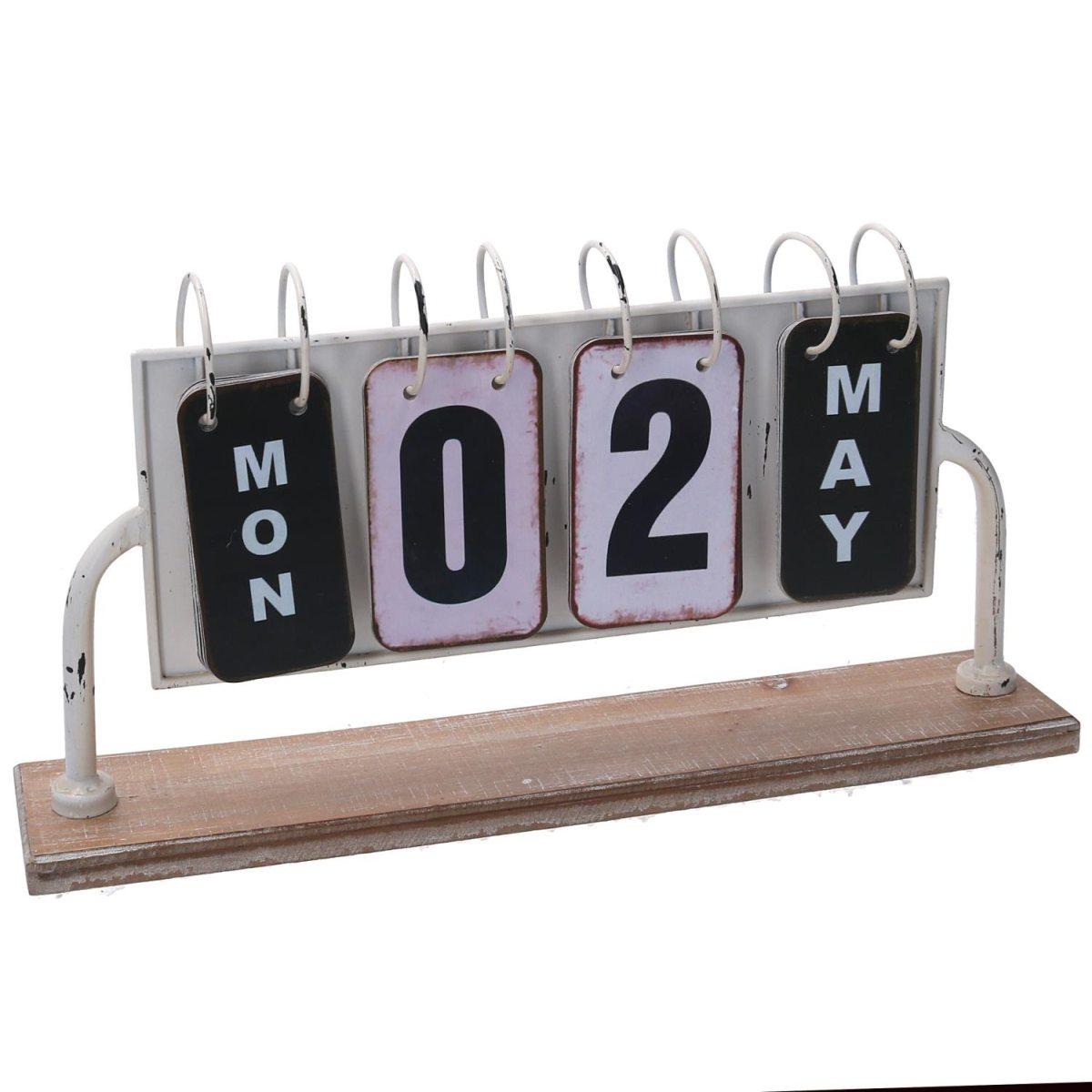 Calendario Metallo Bianco Rettangolare cm.37x20h8 | Vacchetti