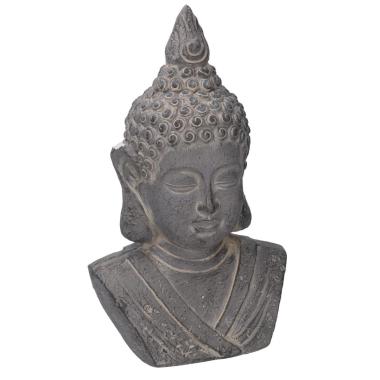 Buddha Resina Grigio Cm.24,5X17H41
