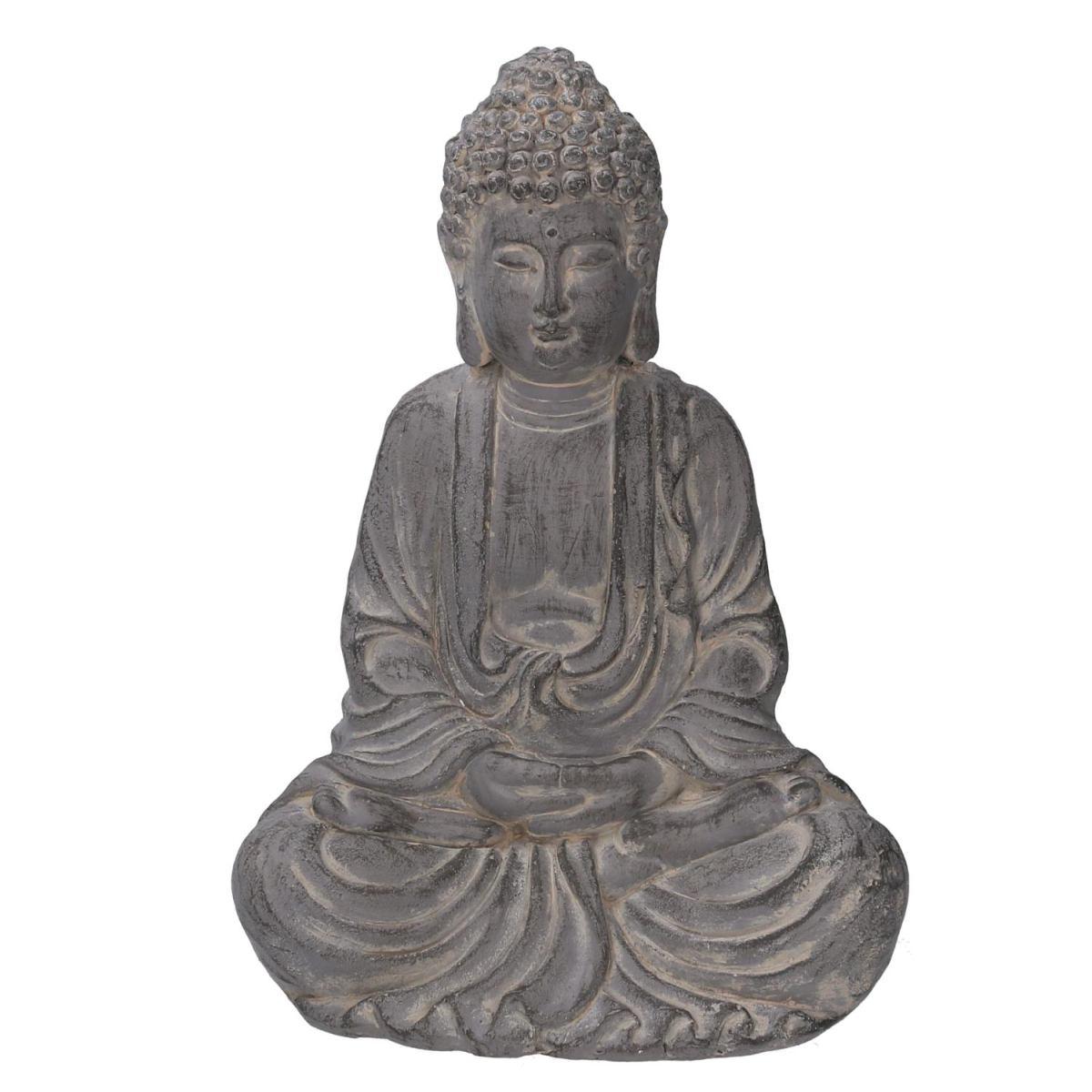 Buddha Resina Grigio cm.27x20h39 | Vacchetti