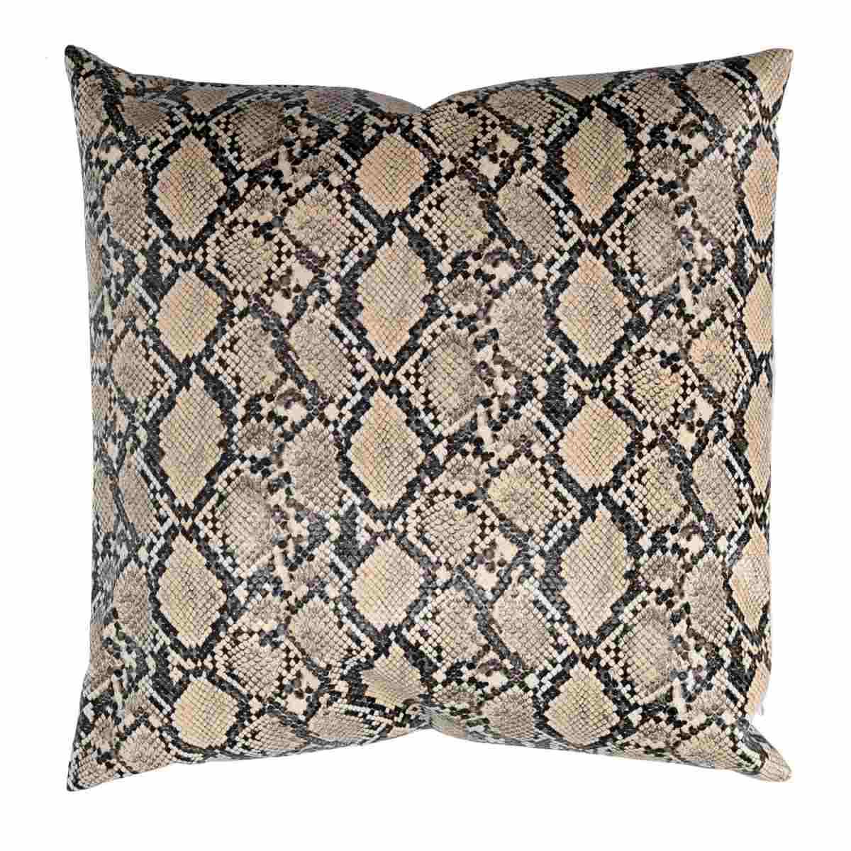 Cuscino Ecopelle Marrone Quadro cm.38x38 | Vacchetti