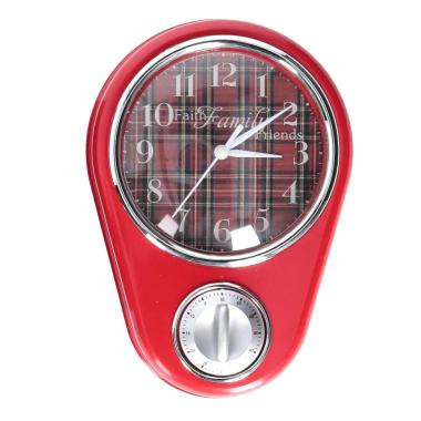 Orologio Plastica Con Timer Rosso Cm.23X16X5