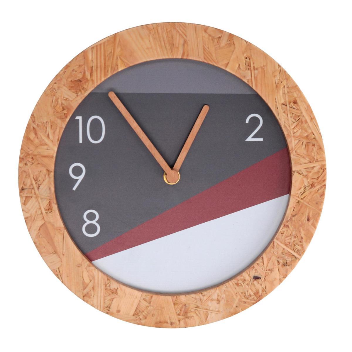 Orologio Legno con Bordo Grigio Tondo cm.Ã?26h3 | Vacchetti