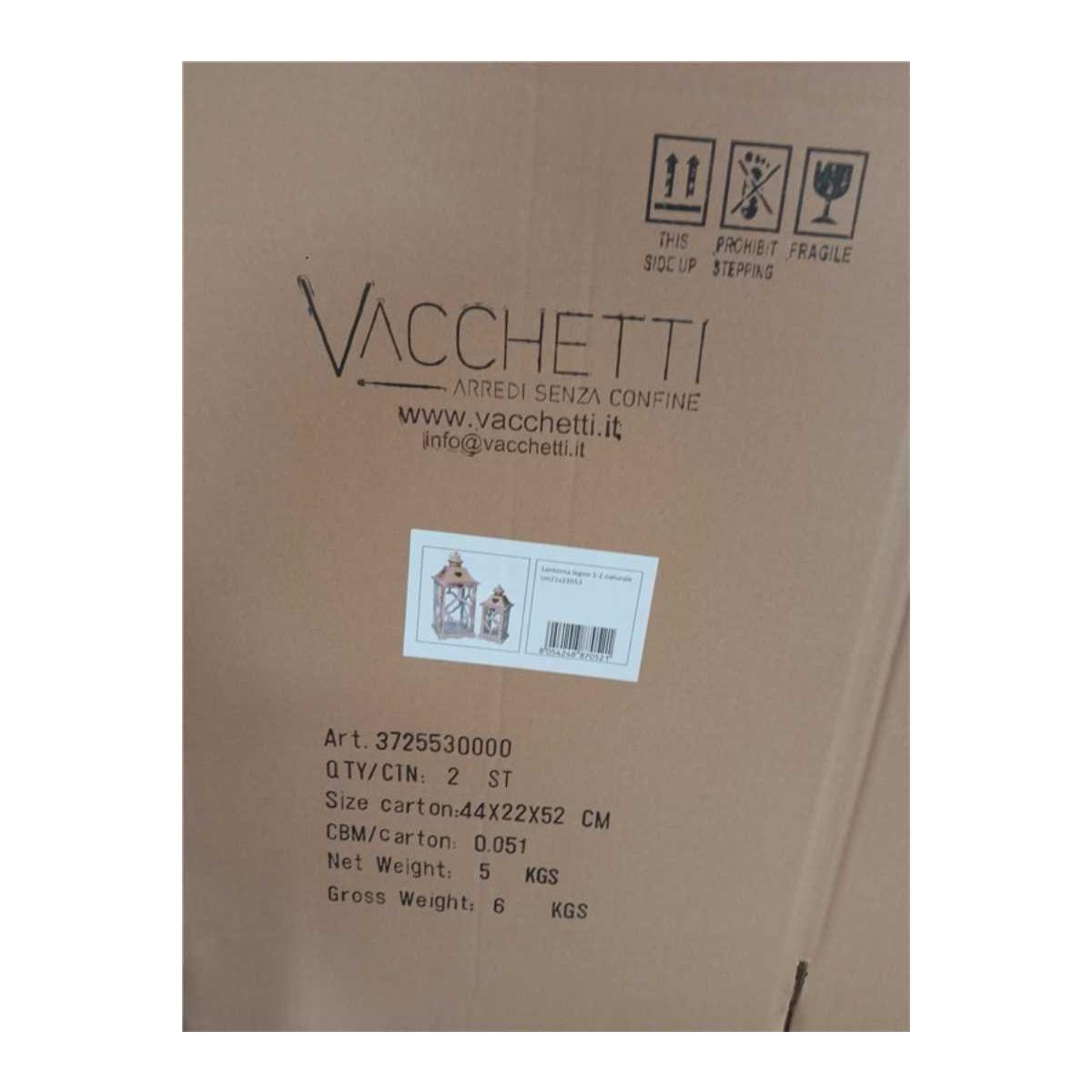 Lanterna Legno Set pz.3 Nero cm.35x35h118 | Vacchetti