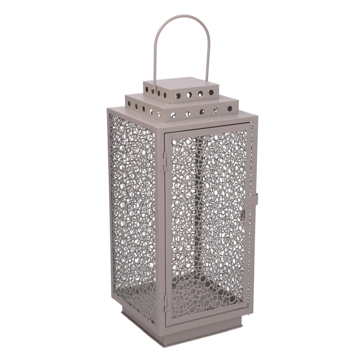 Lanterna Metallo Set pz.2 Tortora cm.16x16h39/48 | Vacchetti