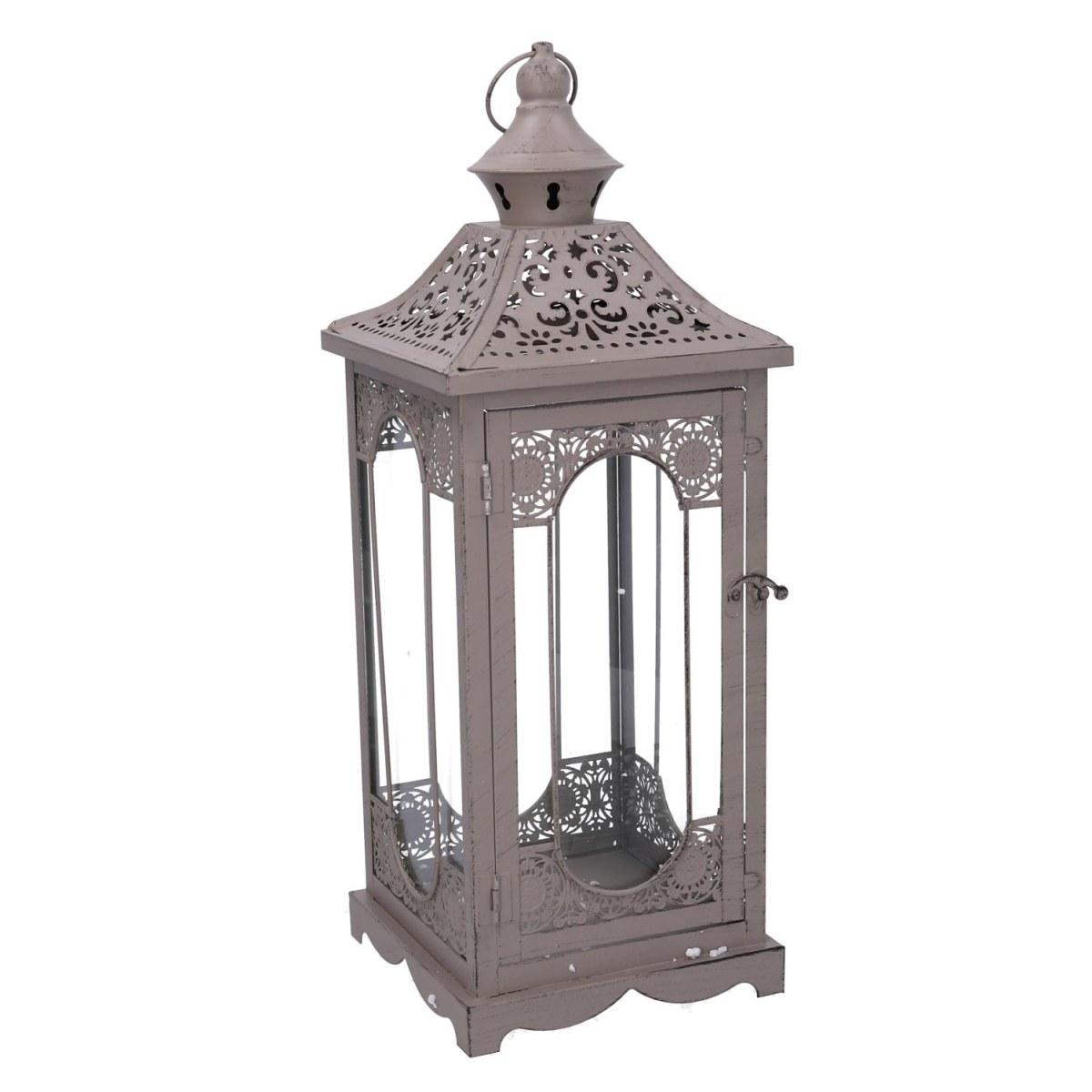 Lanterna Metallo Set pz.3 Tortora cm.24x24h67/72 | Vacchetti