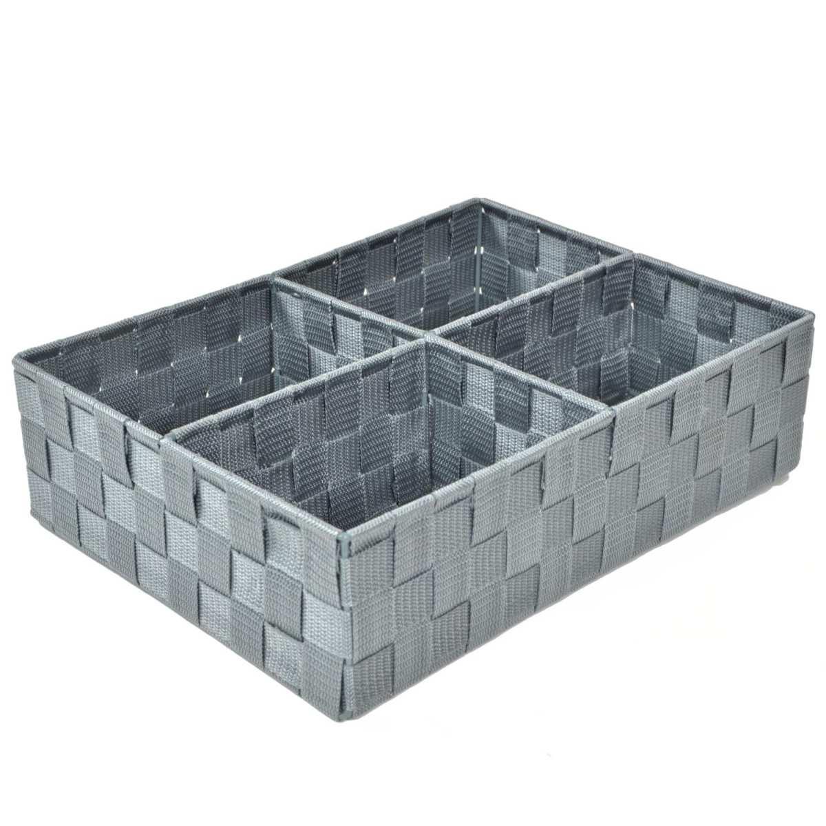 Cassetto Poliestere Grigio 4 Scomparti cm.37x27h10 | Vacchetti