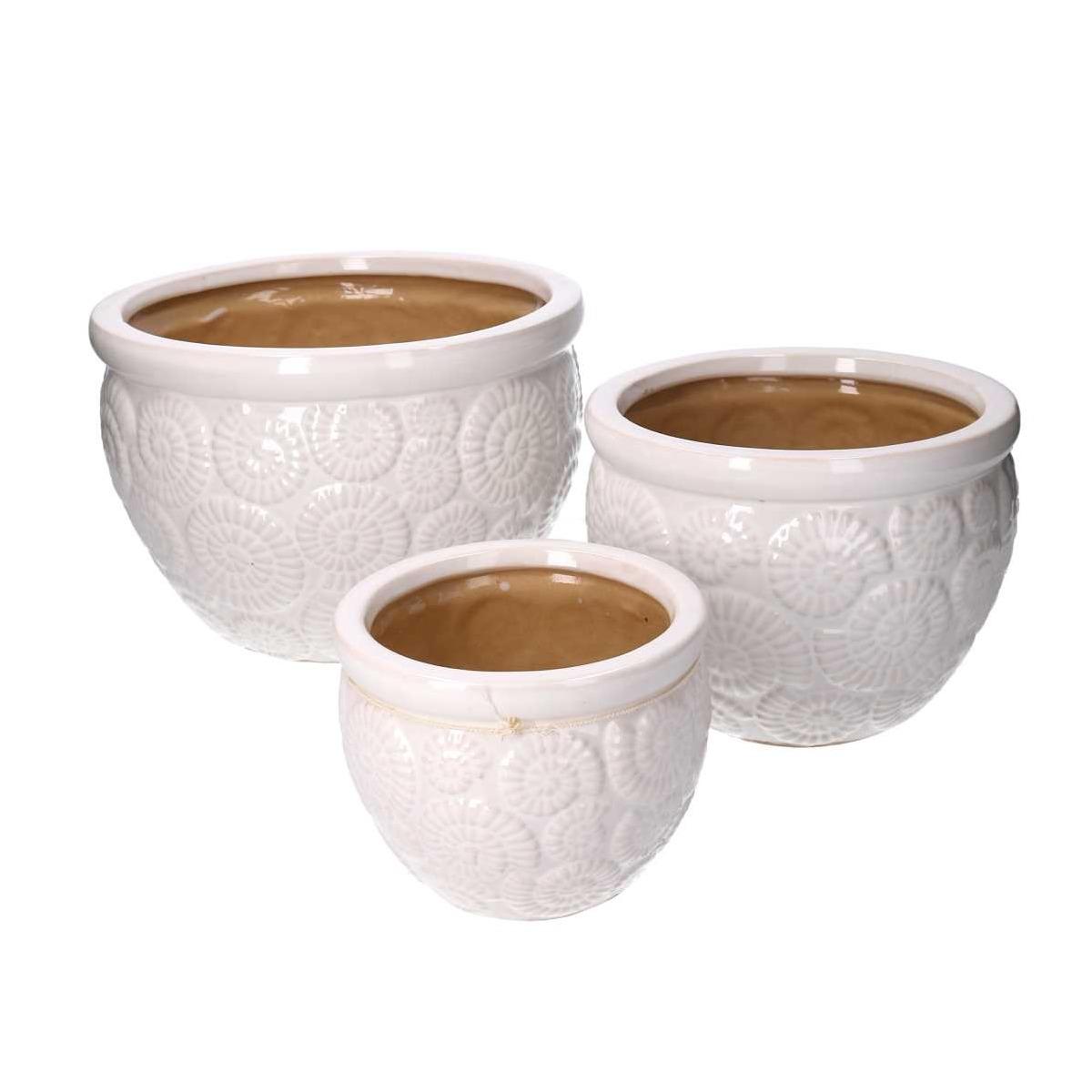 Coprivaso Ceramica Set pz.3 Bianco cm.Ã?30h21 | Vacchetti