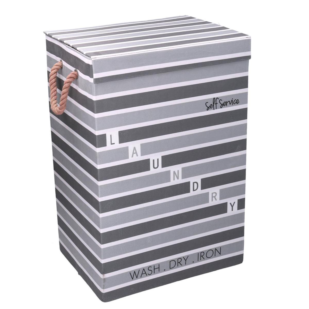 Cestone Tessuto Laundry Grigio con Coperchio cm.40x30h60 | Vacchetti