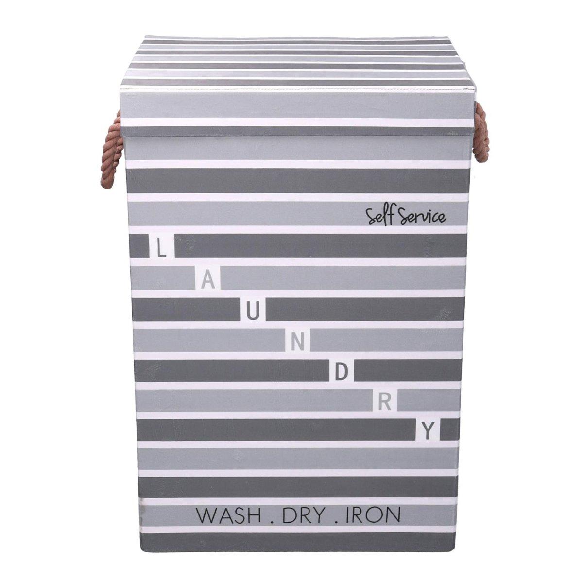 Cestone Tessuto Laundry Grigio con Coperchio cm.40x30h60 | Vacchetti