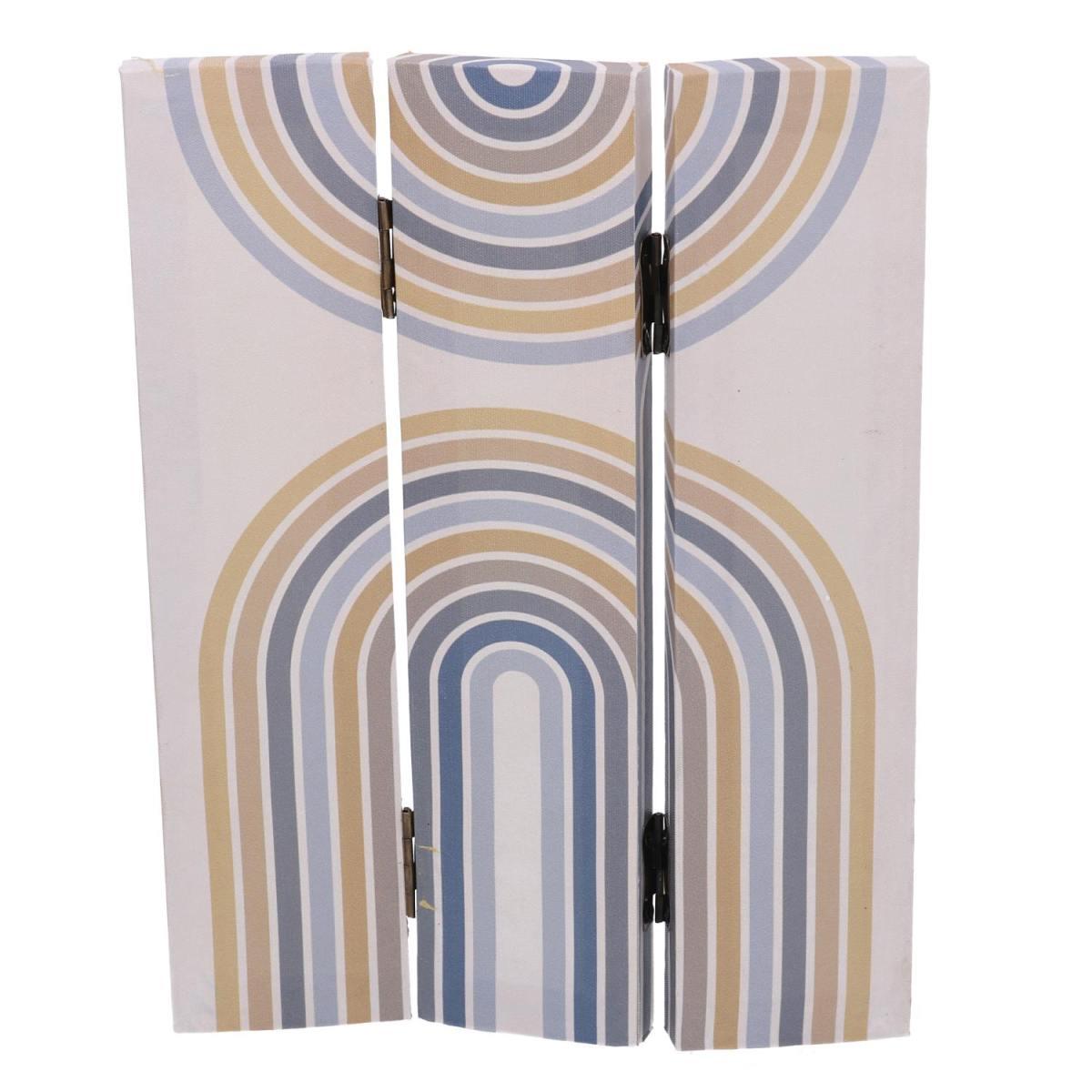 Paravento Stampa 3 Ante Azzurro e Arancione cm.120,6x2,5h180 | Vacchetti