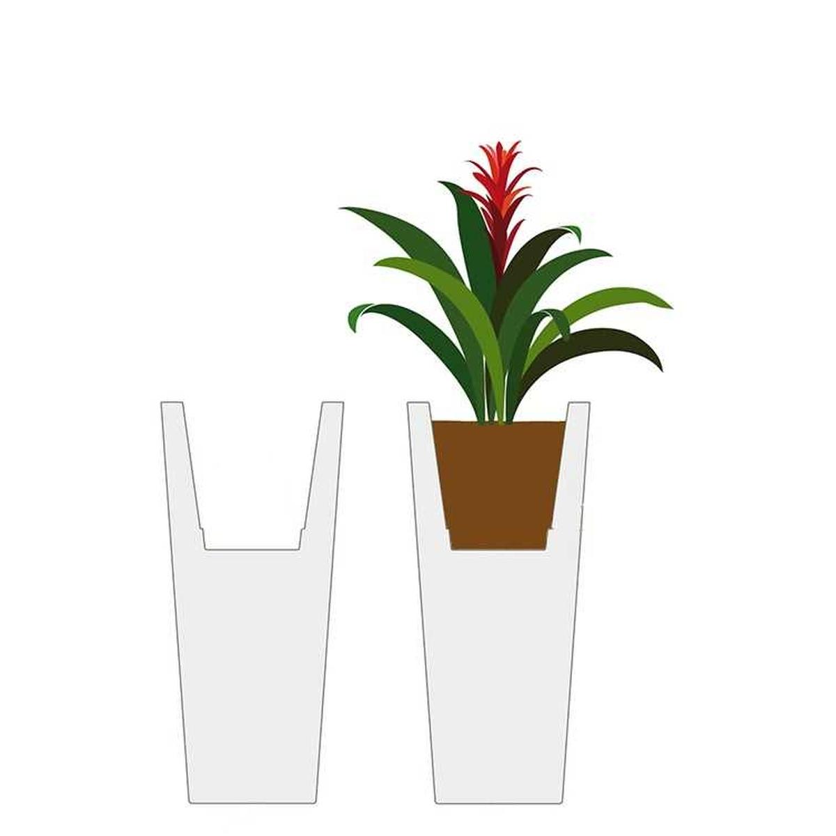 Portavaso Resina Fiamma Bianco Lucido cm.Ã?44h120 | Vacchetti