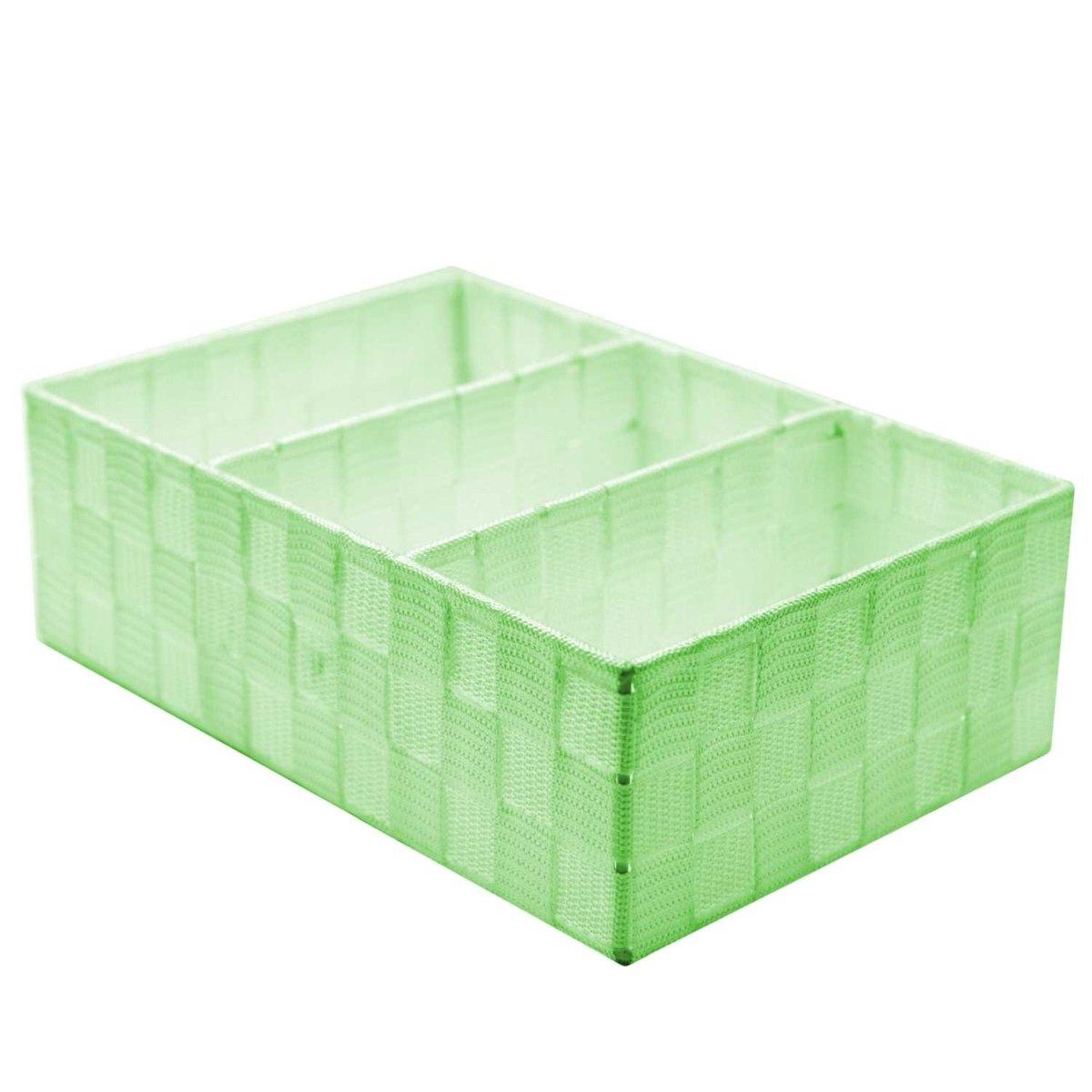 Cassetto Poliestere Verde Chiaro 3 Scomparti Rettangolare cm.31x21h10 | Vacchetti