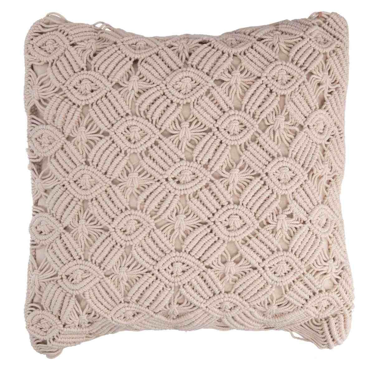 Fodera Cuscino Tessuto Macrame' Bianco cm.40x40 | Vacchetti