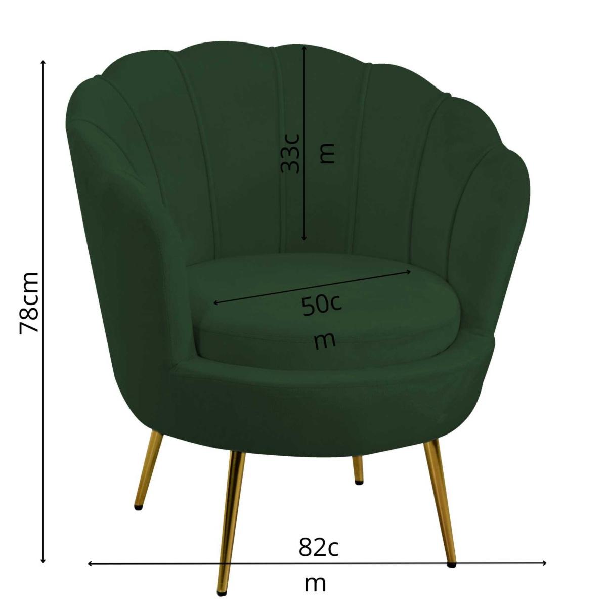 Poltrona Velluto Tulipan Verde cm.73x72h77 | Vacchetti