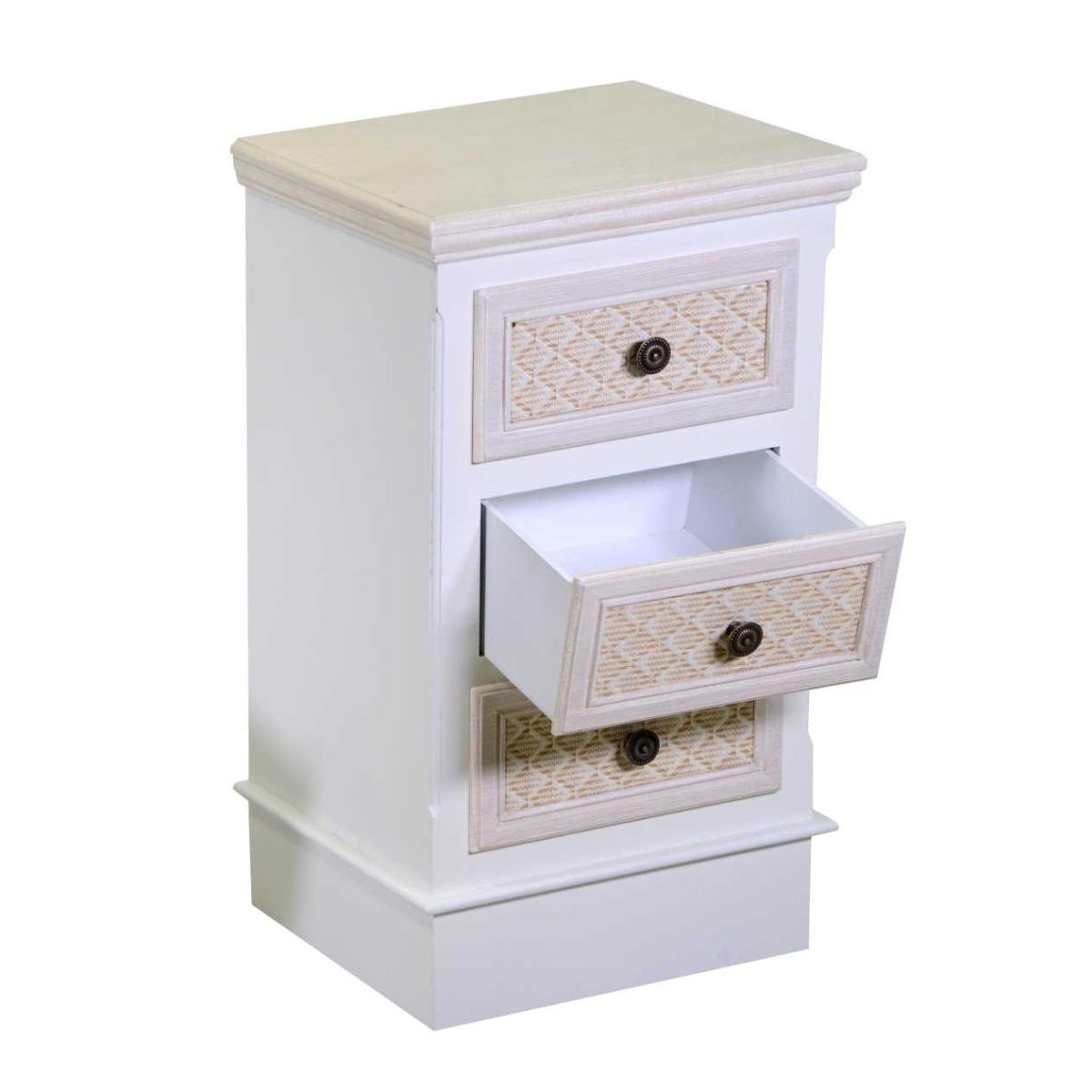 Mobiletto Legno Losanna 3 Cassetti Crema cm.37x30h64 | Vacchetti