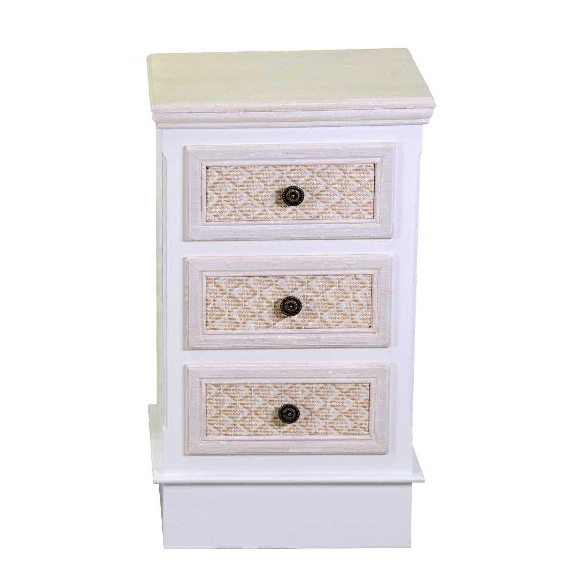 Mobiletto Legno Losanna 3 Cassetti Crema cm.37x30h64 | Vacchetti