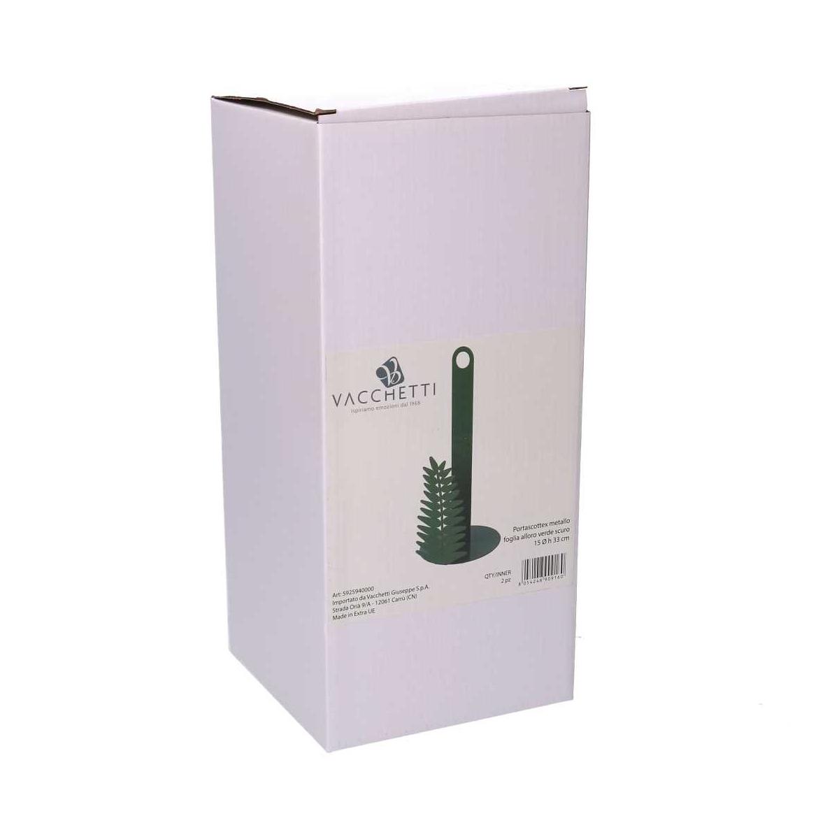 Portascottex Metallo Foglia Alloro Verde Scuro Tondo Ã?15h33 | Vacchetti