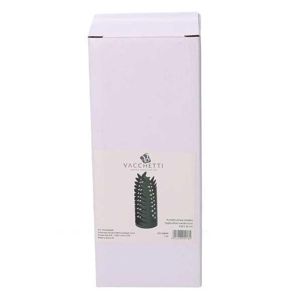 Portabicchiere Metallo Foglia Alloro Verde Scuro Tondo cm.Ã?8h20 | Vacchetti