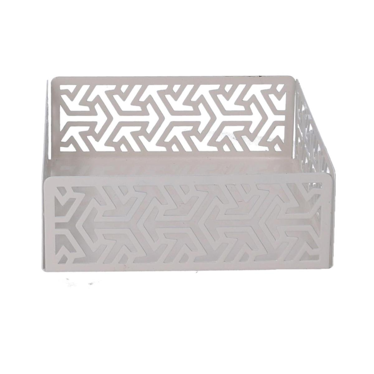 Portatovaglioli Metallo Frecce Bianco Quadrato cm.16,5x16,5x5,5 | Vacchetti