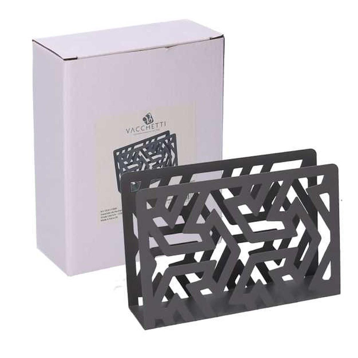 Portatovaglioli Metallo Frecce Grigio Rettangolare cm.14,5x4x10 | Vacchetti