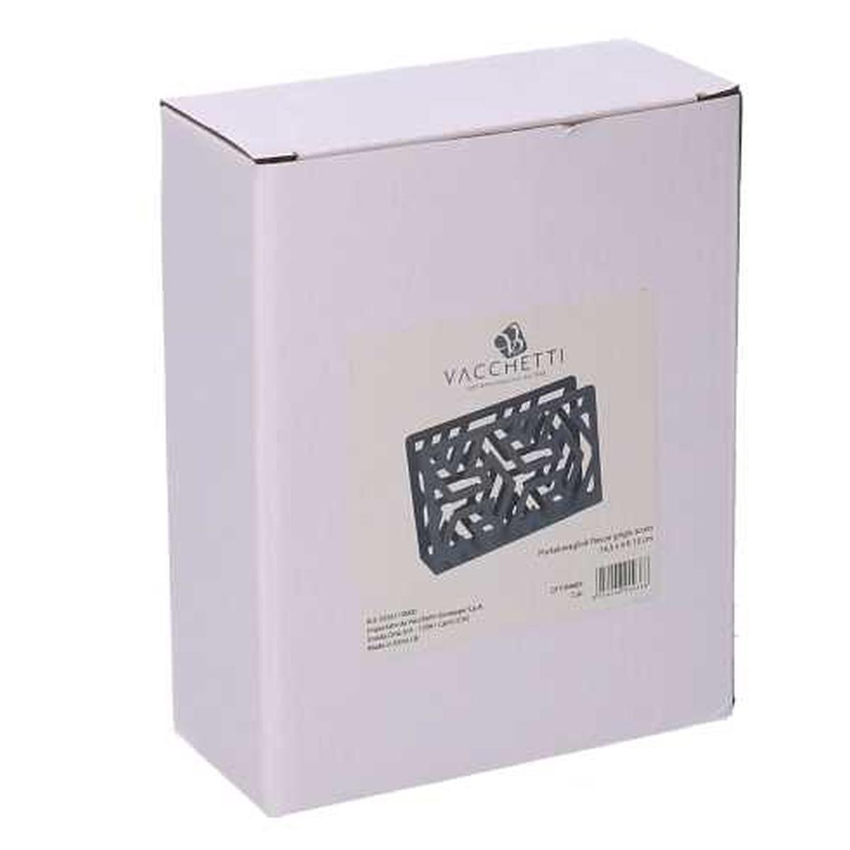 Portatovaglioli Metallo Frecce Grigio Rettangolare cm.14,5x4x10 | Vacchetti