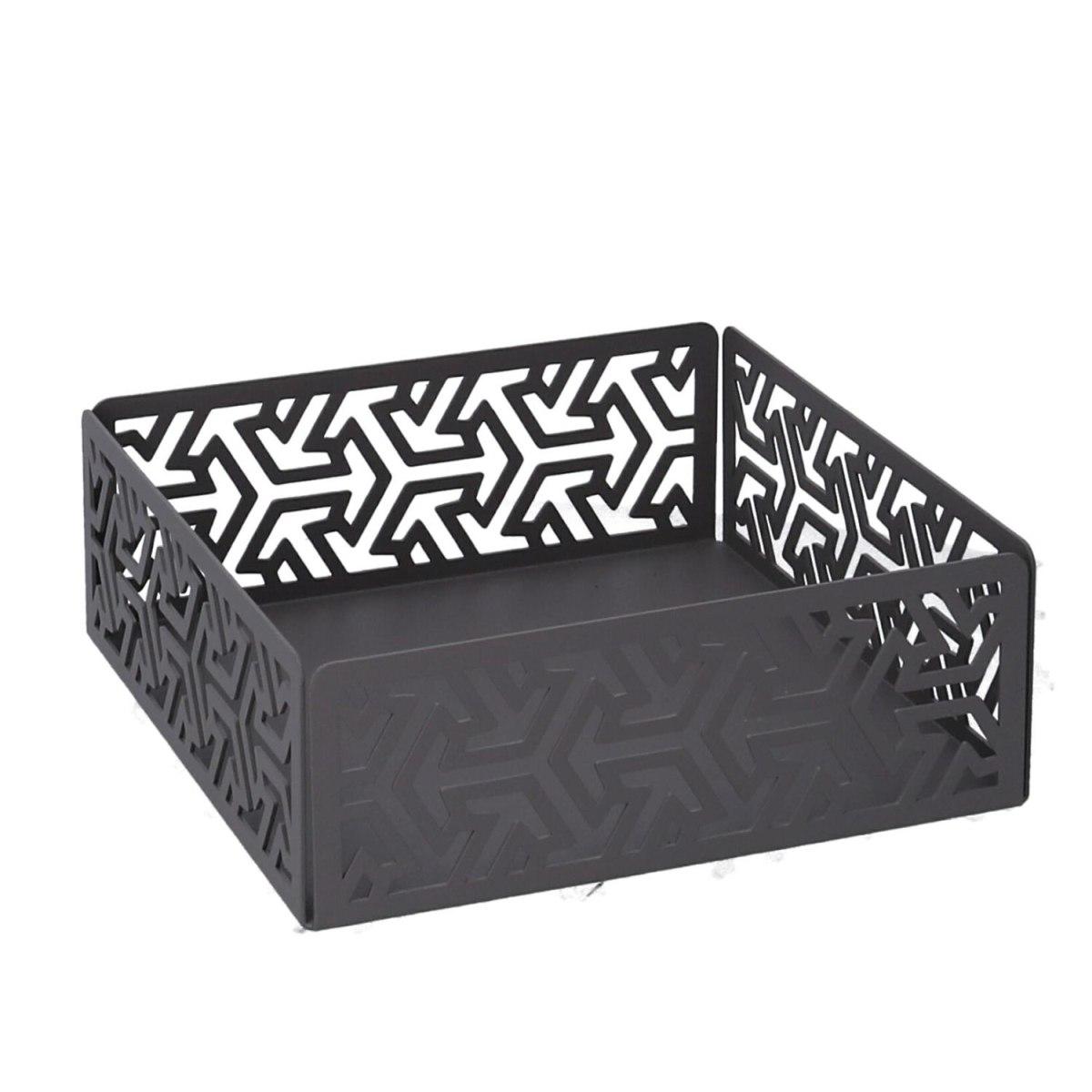 Portatovaglioli Metallo Frecce Grigio Quadrato cm.16,5x16,5x6 | Vacchetti