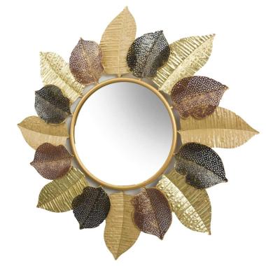 Specchio Metallo Foglie Oro Cm.76,2X5,1X76,8