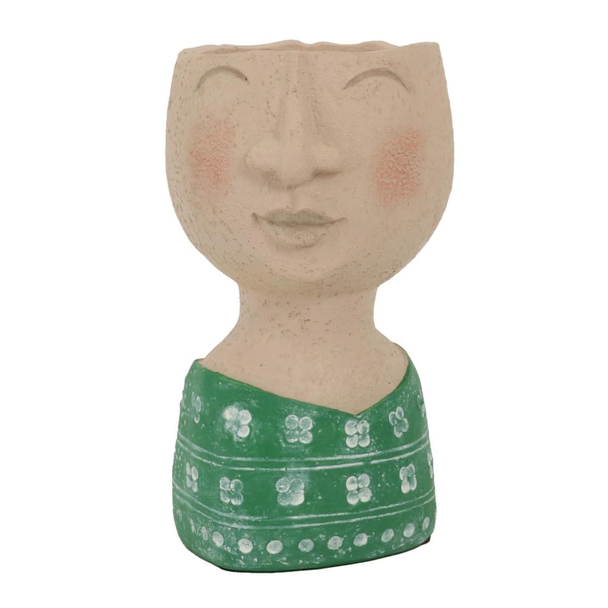 Portavaso Resina Viso Verde Crema cm.Ã?9h17 | Vacchetti