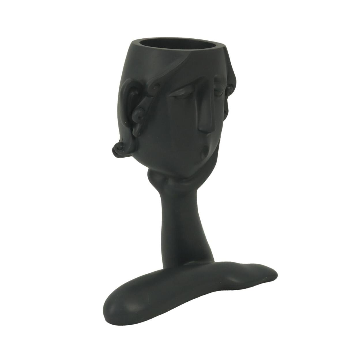 Portavaso Resina Viso Nero cm.16x8h20 | Vacchetti