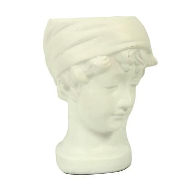 Portavaso Resina Busto Bianco Cm.17X12H22