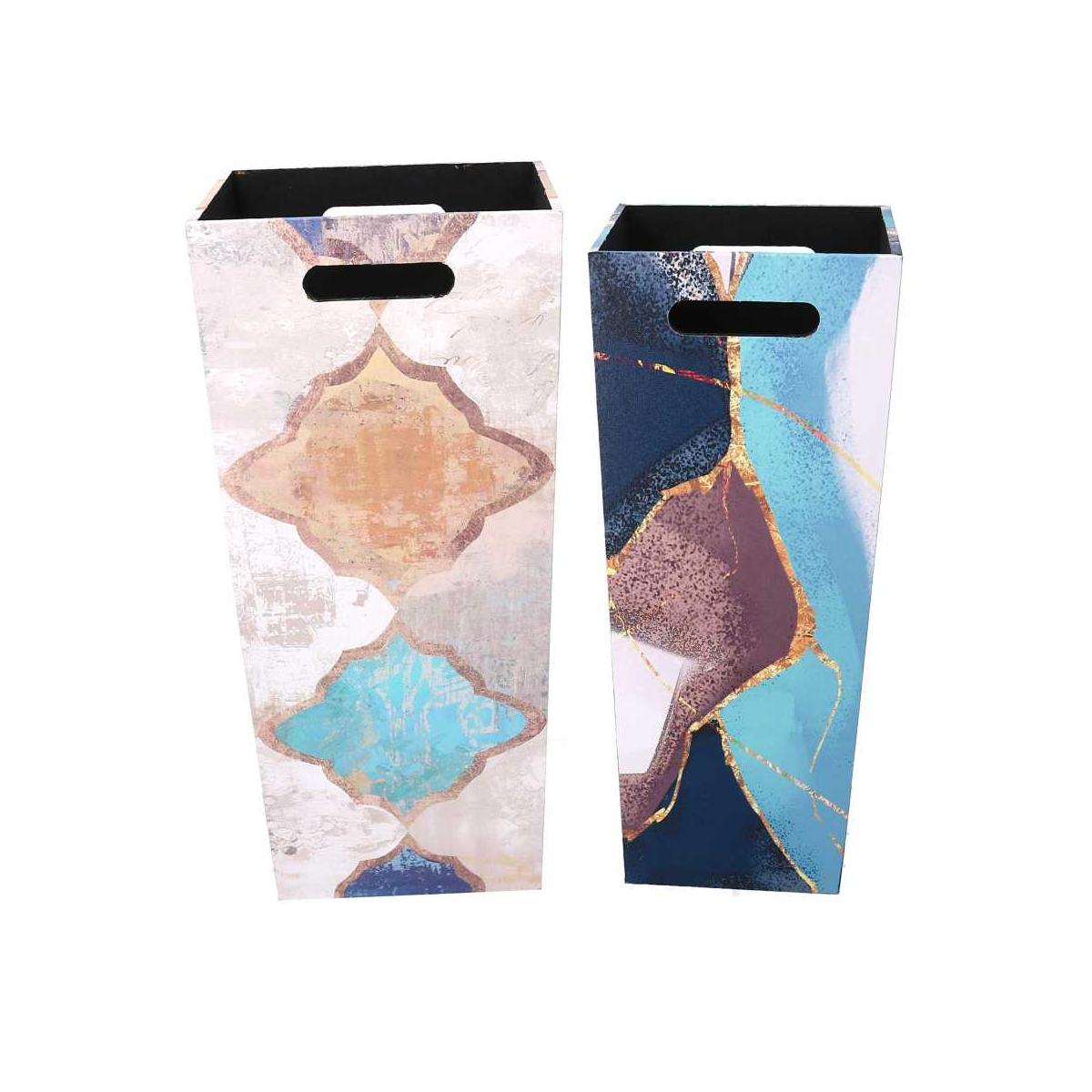 Portaombrelli Ecopelle Set pz.2 Blu Marocco Rettangolare cm.25x25h53 | Vacchetti