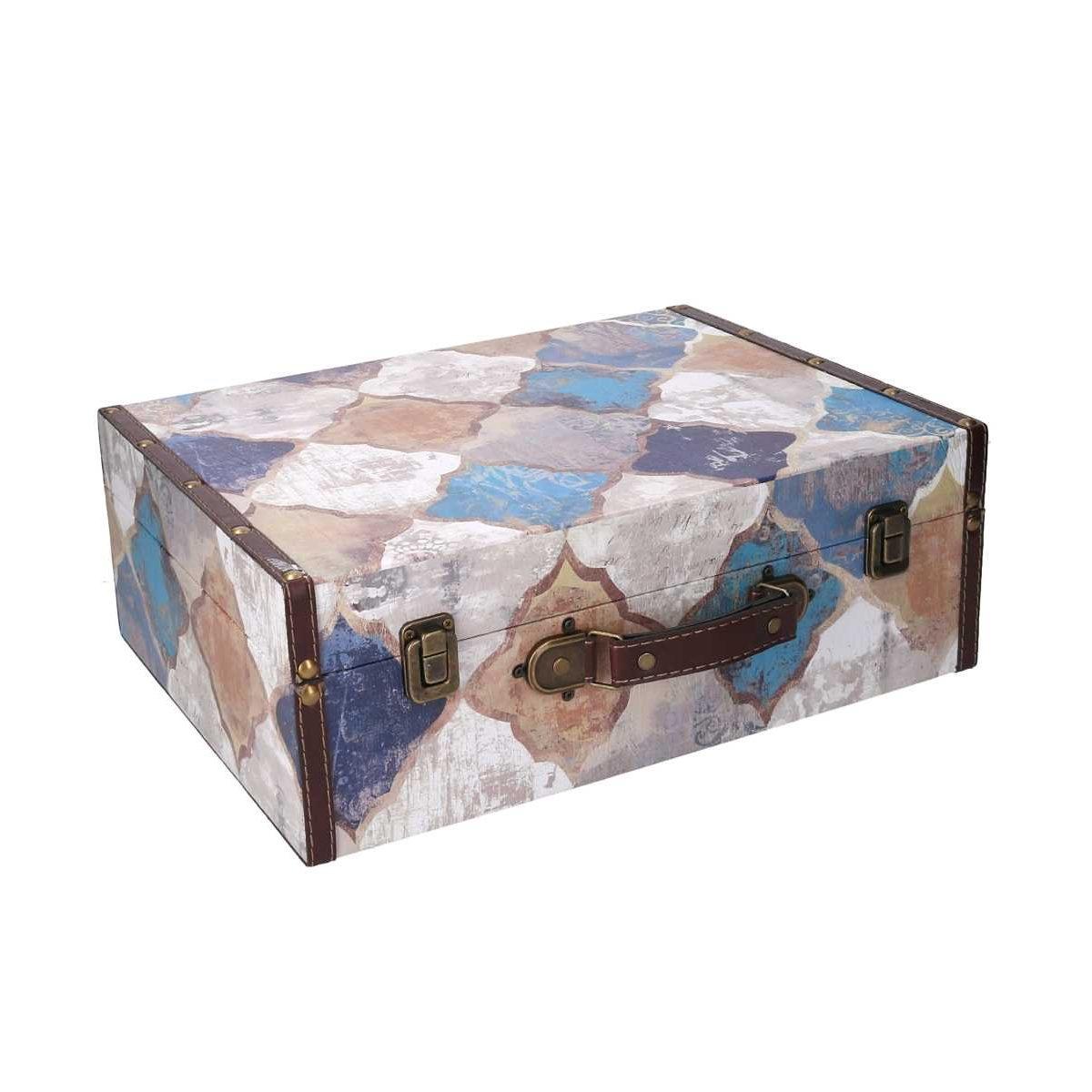 Valigia Ecopelle Set pz.3 Blu Marocco Rettangolare cm.40x14h30 | Vacchetti